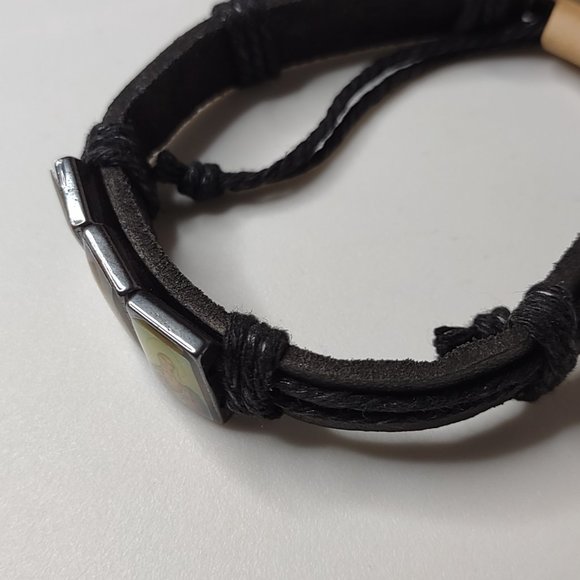 Catholic Black Band Bracelet With Tags - Picture 6 of 12